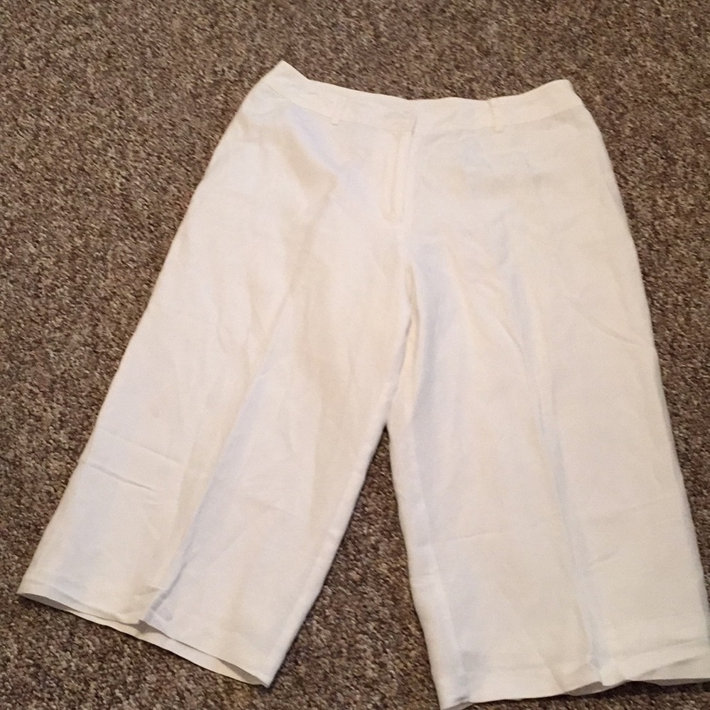 Coldwater Creek 14 Linen/Rayon Lined Capris Pant